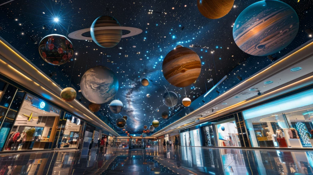 Centro comercial en el espacio