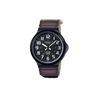 Reloj análogo para hombre con correa de cuero marrón