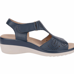 Sandalia Flexi con perforaciones y cierre de velcro en color azul