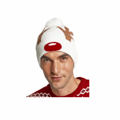 Gorro navideño unisex en color blanco Gorro navideño unisex en color blanco