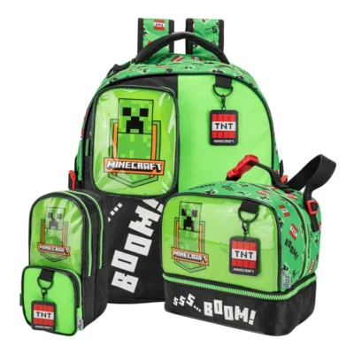 Set mochila escolar minecraft
